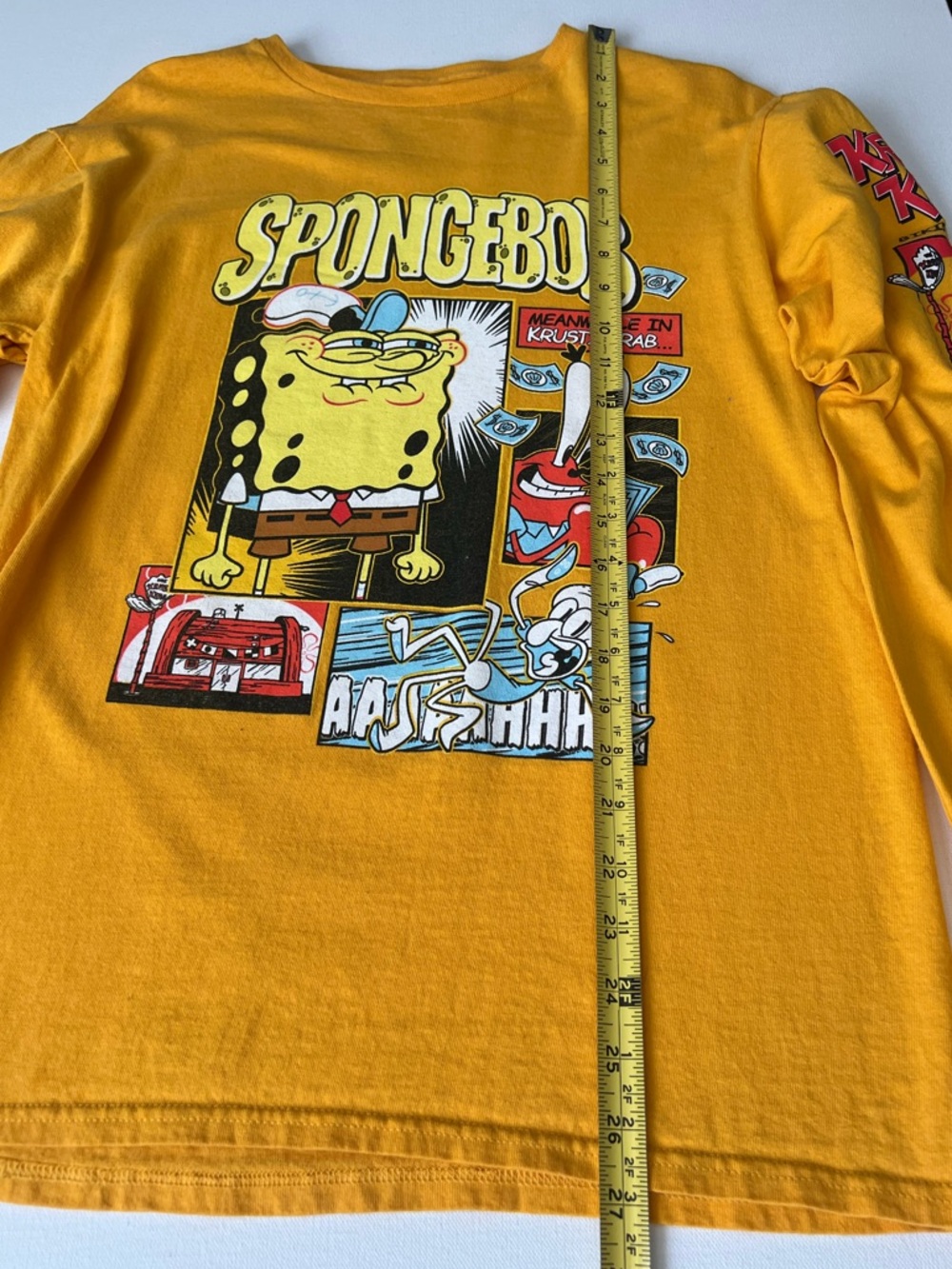 Nickelodeon Men’s SpongeBob Yellow Graphic Long Sleeve Tee - M - Picture 3 of 7
